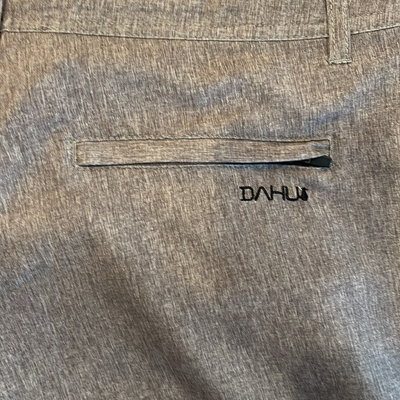 DaHui Sz 34 board shorts in heathered brown/grey with back  zip pocket - Picture 8 of 10